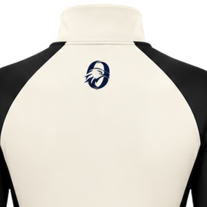 Haut de sport pour femme à col zippé, ivoire, manches longues, ajusté, pour l'entraînement, col montant, avec passe-pouce, vêtement de performance - Product Image 6