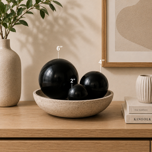 Ensemble d'orbites décoratives noires en travertin, décoration moderne pour la maison - Product Image 4