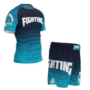 Camiseta de Compresión Personalizada Ecológica para Artes Marciales Mixtas (MMA) sin Gi, Jiu Jitsu, Manga Corta, Conjunto de Rash Guard para Hombre, Tela Oxford - Product Image 4