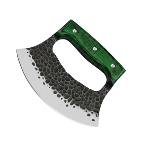 Nouveau couteau Ulu OEM en acier à haute teneur en carbone, fait main, manche en bois Pakka, lame en pied-de-mouton de 2 mm d'épaisseur, pour hacher, découper et trancher - Product Image 3