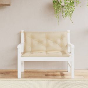 Set di 2 Cuscini Beige in Tessuto Oxford per Panchine da Giardino, 100% Poliestere, Cuscini Eleganti per Esterni - Product Image 1