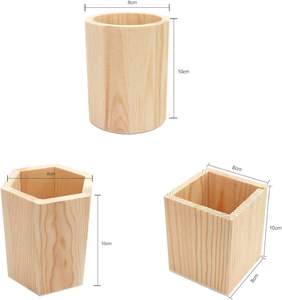 Factory Wooden <b>Boxes</b> Wooden Pen Holder Aesthetic Pencil Box Painting Stationery <b>Makeup</b> Accessaries Desk Organizer for Student - Product Image 3