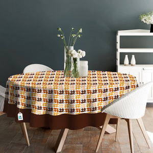 Mantel Redondo Moderno con Estampado Floral Decorativo, Hecho de Algodón Puro, Suave, Impermeable y Resistente al Aceite, para Comedor - Product Image 5