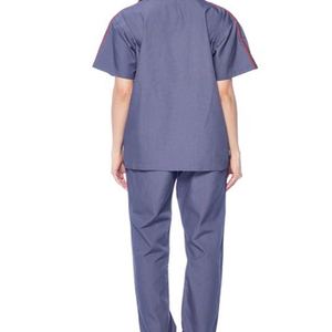 V-Neck <b>Scrub</b> Set Short Sleeve With Pockets Hospital Uniforms - Product Image 3
