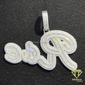 Collar con Nombre Personalizado, Chapado en Oro, con Diamantes de Moissanita, Colgante con Letras en Estilo Hip Hop, Cadena de Joyería - Product Image 1
