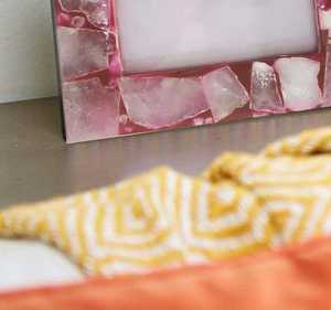 <b>Pink</b> Natural Stone Resin Photo <b>Frame</b> Handmade Tabletop Picture Display Custom Logo Home Decor - Product Image 6