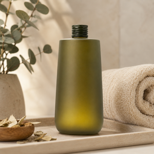Custom Cylindrical Olive Green <b>Spray</b> Painted PET <b>Plastic</b> <b>Bottle</b> 5ml-2000ml Lotion Pump Cosmetic Packaging Silk Screen Printed - Product Image 4