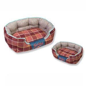 Cuccia Ovale per Cani con Design Architettonico a Quadri, Letto Elegante per Animali Domestici per un Sonno Confortevole - Product Image 4
