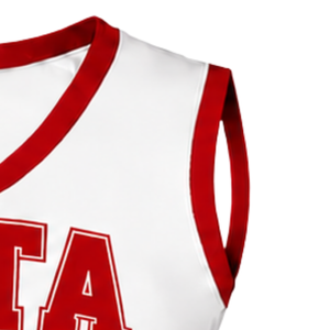 Haut d'uniforme de cheerleading rouge sans manches, col en V, pour compétition de danse d'équipe, entraînement et vêtements de sport - Product Image 4