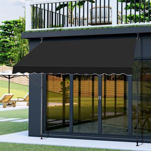Toldo Retráctil Negro con Dimensiones de 118.1''D x 59.1''W x 78.7''H a 118.1''H - Product Image 6