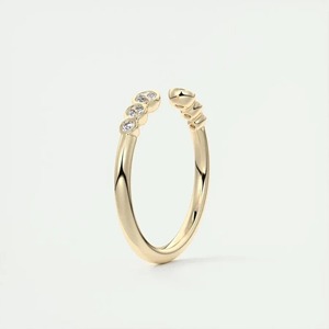 0.66 CT Round Cut Diamond <b>Ring</b> Open Cuff Bezel Set Band Matching Wedding <b>Ring</b> <b>Adjustable</b> Stacking Diamond <b>Ring</b> Modern Style - Product Image 2