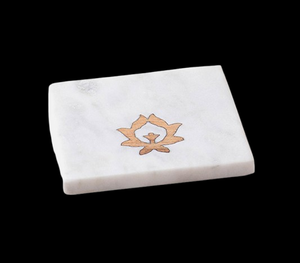 <b>White</b> Marble Inlay <b>Coaster</b> Set Handmade Serving Drinkware Gift Item - Product Image 2