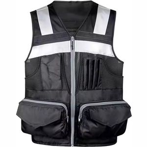 Chaleco de Trabajo Reflectante con Logotipo Personalizado para Seguridad Industrial y Construcción, Ropa Exterior Informal de Otoño, Ecológica, con Bolsillos - Product Image 2