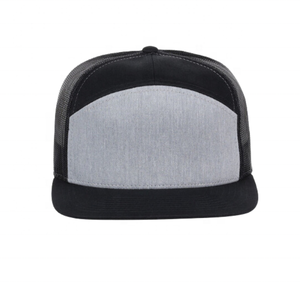 Gorra Trucker Richardson Auténtica Personalizada de 7 Paneles, Impermeable, Gris Jaspeado/Negro, Malla, Parche Bordado en 3D, Algodón, Dos Tonos - Product Image 5