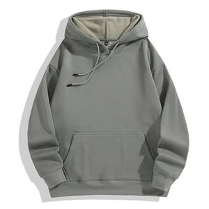 OEM High Quality 100% Polyester 350grams Heavyweight Embroidered <b>Pullover</b> <b>Men</b> Plain Oversized Loose Fit Fleece Hoodie Autumn - Product Image 4