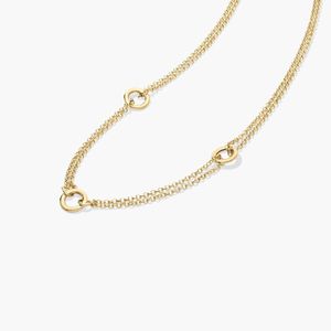 Yellow Gold Golden Hour Two-Strand Circle Link <b>Necklace</b> - Product Image 1