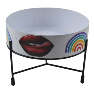 Maceta Decorativa de Metal con Soporte, Tema LGBTQ, Decoración para el Hogar, Mesa, Oficina y Sala de Estar, Florero de Metal con Diseño de Arcoíris - Product Image 3
