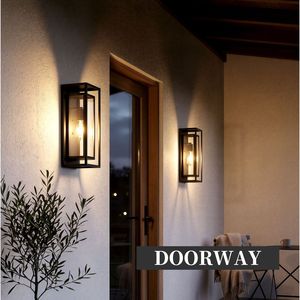 18-Inch Outdoor <b>Wall</b> Lantern 2-Pack Large Black Waterproof Exterior <b>Sconce</b> Anti-Rust Porch <b>Light</b> Fixture - Product Image 4