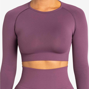 Nouvel ensemble de yoga de haute qualité pour femmes à prix raisonnable, créez votre propre ensemble de yoga à manches longues pour une vente chaude - Product Image 5