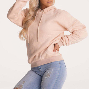 Sweat-shirt à capuche pour femme, couleur unie, coton, décontracté, manches longues, pull-over, vêtements d'automne avec poches, rose clair, sweats à capuche pour femme - Product Image 4