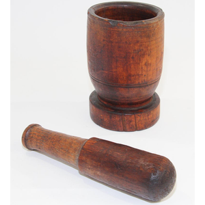 Molinillo de Madera Maciza 197, Juego de Mortero y Pilón de Madera Natural, Ecológico, Manual, para Cocina, Herramienta para Moler Hierbas y Especias - Product Image 1