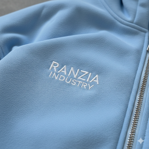 Fabricante de sudaderas con logotipo personalizado y pedrería, proveedor de chándales de algodón con cremallera completa en tallas grandes, fábrica de ropa deportiva ecológica. - Product Image 6