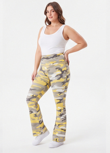 Wholesale Camouflage Flare Leg Pants <b>Women</b> Workout Wear High Waist Compression Pants Yoga Fitness Flare Pants <b>Women</b> - Product Image 4