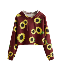 Apparelzest Sweat à capuche court personnalisé pour femme - Polyester/coton écologique - Sweat à capuche décontracté surdimensionné