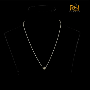 Collar con colgante solitario de diamante cultivado en laboratorio con corte almohada estilo antiguo, engaste en bisel, cadena de bisel, oro macizo 9K 14K 18K, joyería fina - Product Image 3