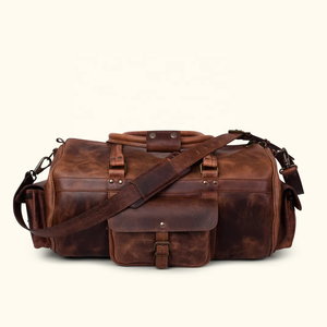 Bolsa de Viaje de Cuero Genuino de Alta Calidad en Oferta, Bolsa de Lona de Cuero para Hombre - Product Image 1