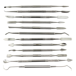 Ensemble professionnel de 12 outils de sculpture sur cire dentaire en acier inoxydable allemand, kit d'hygiène bucco-dentaire pour éliminer la plaque dentaire - Product Image 2