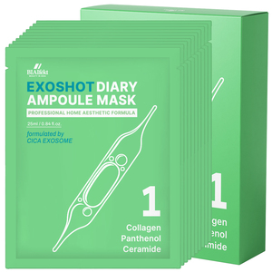 Masque en tissu coréen best-seller EXOSHOT Diary Ampoule Mask CICA Collagen Panthenol Céramide Anti-âge Apaisant les pores - Product Image 1