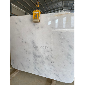 Dalles de marbre blanc décoratives à bas prix, veines bleu-gris, écologiques, durables, revêtement de sol, mur, cuisine, villa, design d'intérieur, naturel - Product Image 1