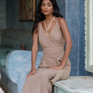 Vestido Boho Sostenible para Mujer, Vestido de Cóctel de Algodón Crudo, Vestido de Festival, Vestido de Compromiso de Verano, Regalo para Mujer - Product Image 1