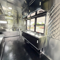 Remolque de Comida de Fibra de Vidrio Totalmente Equipado, Carrito de Comida Móvil para Hot Dogs, Galletas, Cupcakes, Donuts, Pastel de Queso, Bocadillos Fritos