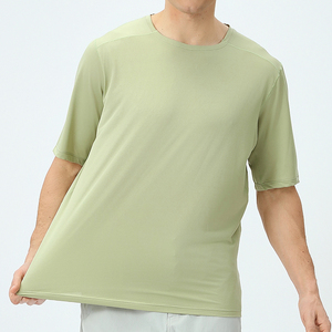 Outdoor Yellow Summer Color 100% Cotton Front Breathable Quick Dry Short Sleeve <b>Plain</b> <b>Tshirt</b> for Printing Wholesale Men's <b>Tshirt</b> - Product Image 3