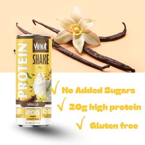 Fabrication OEM/ODM sous Marque Privée Vente en Gros 330ml VINUT Shake Protéiné à la Vanille (Riche en Protéines Sans Gluten Sans Sucre Ajouté 20 Brix) - Product Image 2