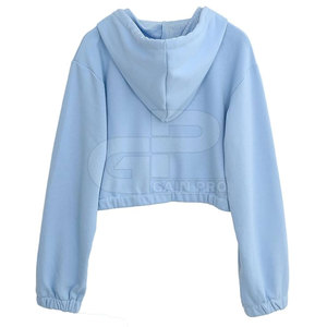 Short Cropped <b>Zipper</b> Hoodies For Women Long Sleeve Hooded <b>Tops</b> Soft Fleece Zip Front Relaxed Fit Style Daily Clothing - Product Image 2