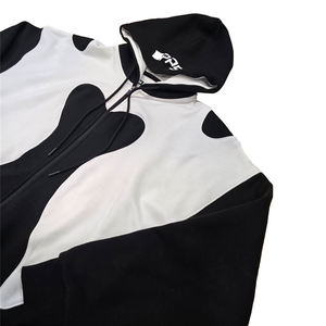 Sudadera con capucha de algodón 100% ecológico, de moda coreana, con cremallera, bordada, de hombros caídos, estilo oversize, de ganchillo, la más vendida. - Product Image 4