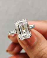 Bague de fiançailles en diamant de laboratoire taille émeraude pour femme, style classique de luxe, or 3,20 carats, bijoux certifiés IGI