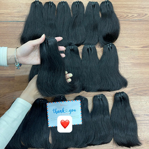 Super sale Raw hair bundle natural black straight machine weft very silky smooth no shedding no <b>tangles</b> - Product Image 3