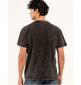 High Quality Acid Wash Custom Plain T-Shirt for Men New Design Oversized Jersey Fabric 100% Cotton Long Length Casual Style - Product Image 4