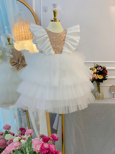 Vestido de princesa de varias capas con lentejuelas brillantes para fiesta, apto para niños, venta al por mayor, personalizable - Product Image 4