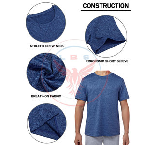 T-shirts de sport pour hommes, dernière tendance, coupe ajustée, polyester/coton, respirants, séchage rapide, écologiques - Vente en gros - Product Image 6