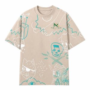 Servicio OEM, Camiseta de Sublimación de Alta Calidad, Logotipo Personalizado, Diseño Doodle, Camiseta Moderna - Product Image 1