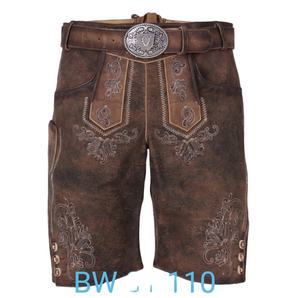 Kurlederhosen แบบดั้งเดิมสำหรับผู้ชายเยอรมันสั้นแบบดั้งเดิม Oktoberfest Lederhosen - Product Image 1