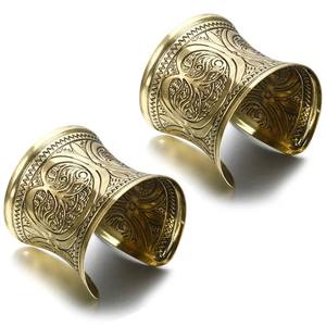 Modern Antique Hammered Brass Cuff Stack Wedding Party Festive <b>Adjustable</b> Vintage Chunky Bangle Boho Statement Jewelry <b>Bracelet</b> - Product Image 4
