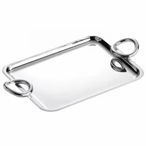 Plateau de service rectangulaire en métal personnalisé avec finition polie, design gravé durable, plateau en acier inoxydable - Product Image 4