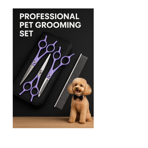 Premium Pet Grooming <b>Scissors</b> Set – Made from High-Quality Stainless Steel, Professional <b>Dog</b> & Cat Hair Cutting Kit with Case - Product Image 4