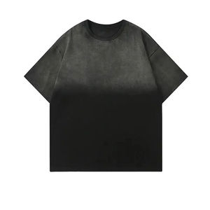 เสื้อยืดคอตตอนถักแบบสั่งทำขายดีที่สุด 100% ล้างสีแบบแอซิด ทรงยาว สตรีทแวร์ ฮิปฮอป วินเทจ แห้งเร็ว คอกลม ทรงโอเวอร์ไซส์ สำหรับผู้ชาย - Product Image 1